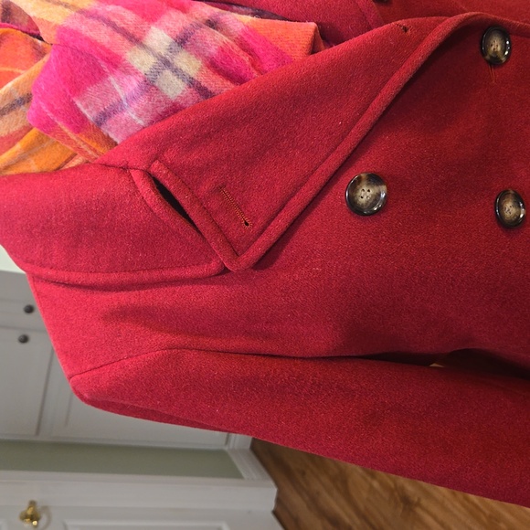 Calvin Klein dark red wool/cashmere/nylon winter coat peacoat 12P - Picture 2 of 9